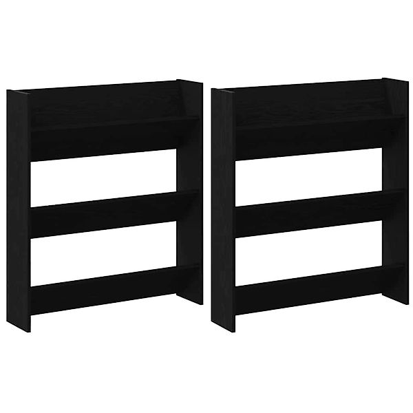 vidaXL Wandschuhschränke mit Regal Schwarz Eichen-Optik Holzwerkstoff 87503 günstig online kaufen