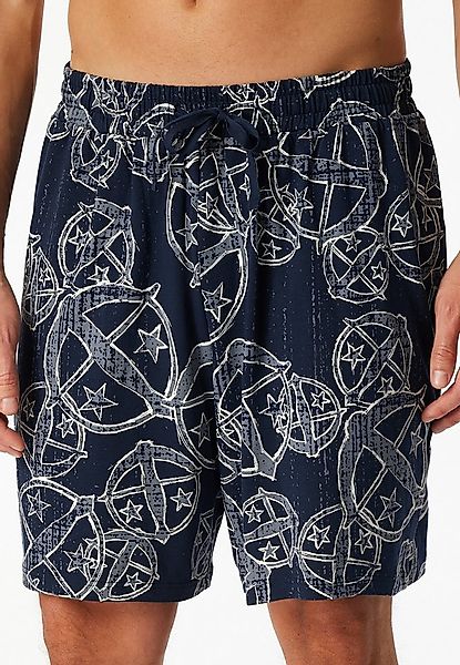 Schiesser Pyjamashorts Schiesser 150 Years seitliche Taschen, Allover-Druck günstig online kaufen
