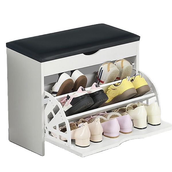 oyajia Schuhbank Schuhregal mit Sitzpolster 60x48x30cm günstig online kaufen