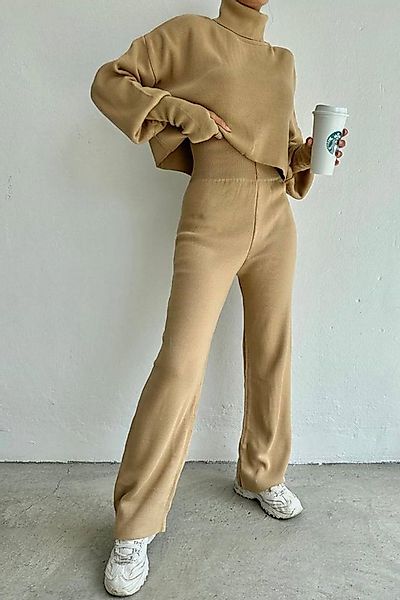 WOMAN VISION Blusentop Rollkragenpullover und hochgeschnittene Strickhose ( günstig online kaufen