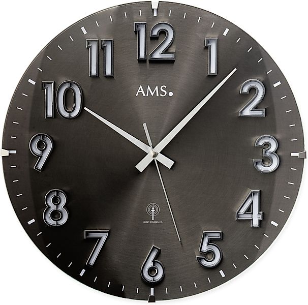 AMS Funkwanduhr (Quarzuhr, Wanduhr, Wohnzimmer, Esszimmer, günstig online kaufen