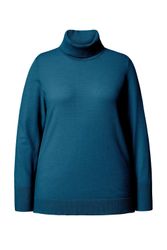 Ulla Popken Strickpullover Rollkragenpullover breite Rippbündchen günstig online kaufen