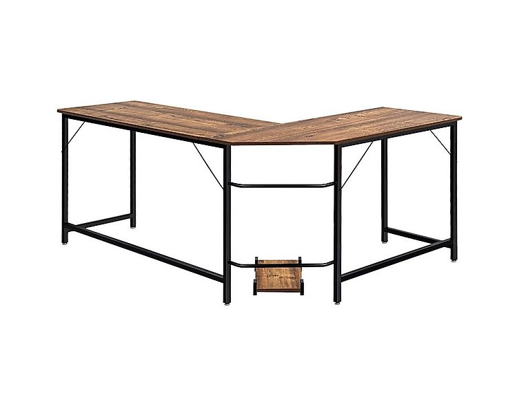 COSTWAY Eckschreibtisch, L-förmig, mit CPU-Ständer, 168 x 125 x 74 cm günstig online kaufen