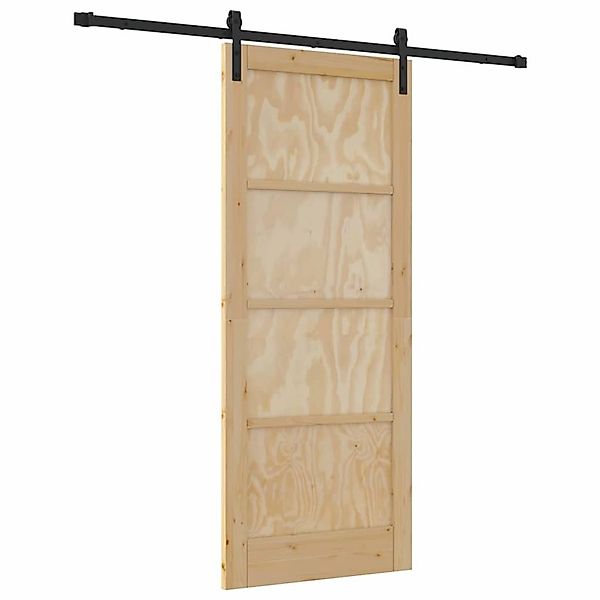 vidaXL Schiebetür Natur und Schwarz 83 x 202 cm 3333196 günstig online kaufen