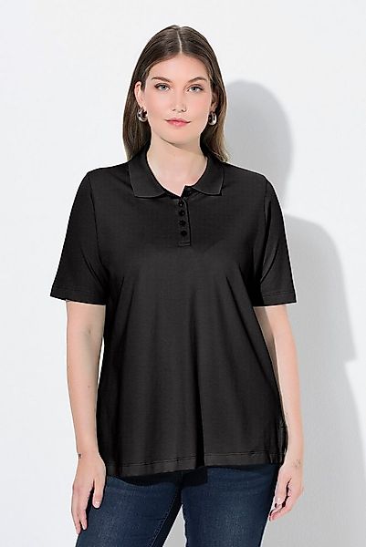 Ulla Popken Poloshirt Poloshirt längere Knopfleiste Polokragen Halbarm günstig online kaufen