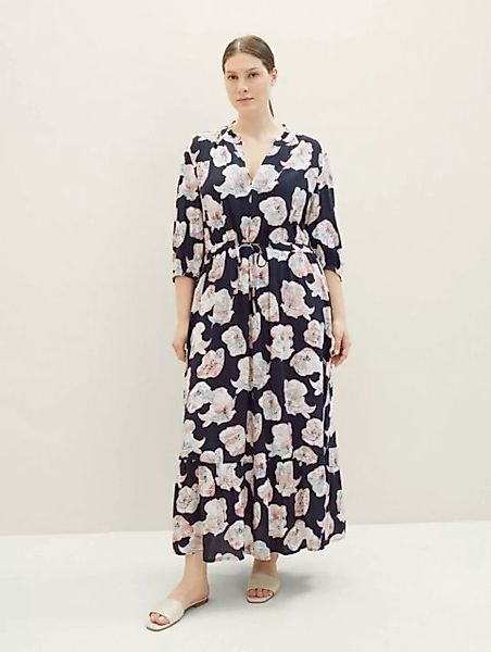 TOM TAILOR PLUS Sommerkleid Plus - Kleid mit verstellbarem Kordelzug günstig online kaufen
