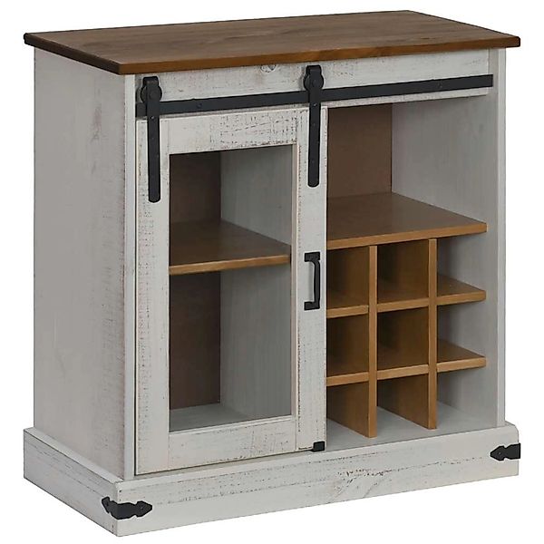 vidaXL Sideboard HALDEN mit Schiebetür Weiß 80x40x80 cm Massivholz 4018422 günstig online kaufen