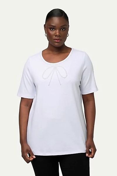 Ulla Popken Rundhalsshirt T-Shirt Perlen Overized Rundhals Halbarm günstig online kaufen