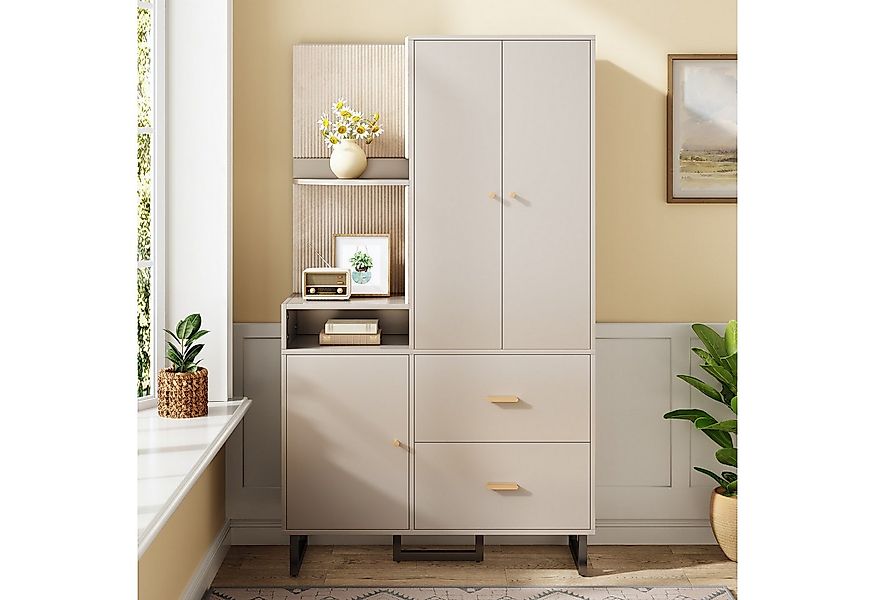 Merax Kompaktgarderobe mit Polsterpaneelen (Garderoben-Set Flurgarderoben S günstig online kaufen