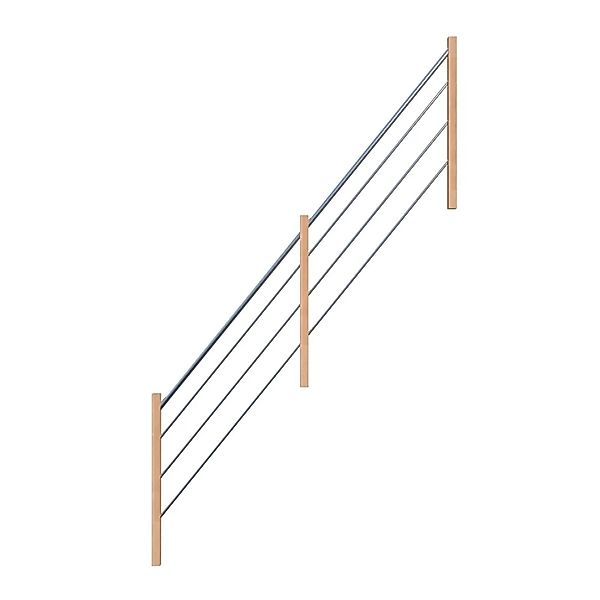 StarWood Holz-Edelstahl-Geländer Buche Rechts FSC® günstig online kaufen