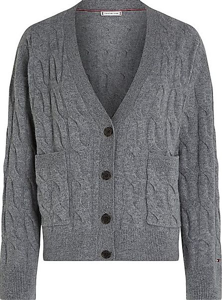 Tommy Hilfiger Strickjacke SOFT WOOL CABLE CARDIGAN mit Zopfmuster, aus rei günstig online kaufen