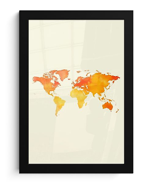 MuchoWow Poster Weltkarte - Orange - günstig online kaufen