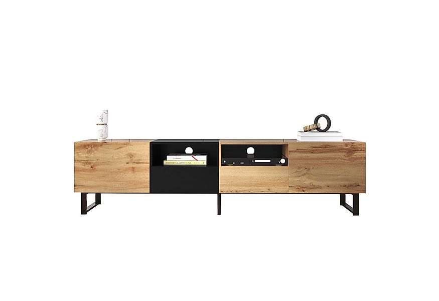 Merax Lowboard Wildeiche TV-Board mit vier Schubkästen, Fernsehtisch,TV-Sch günstig online kaufen