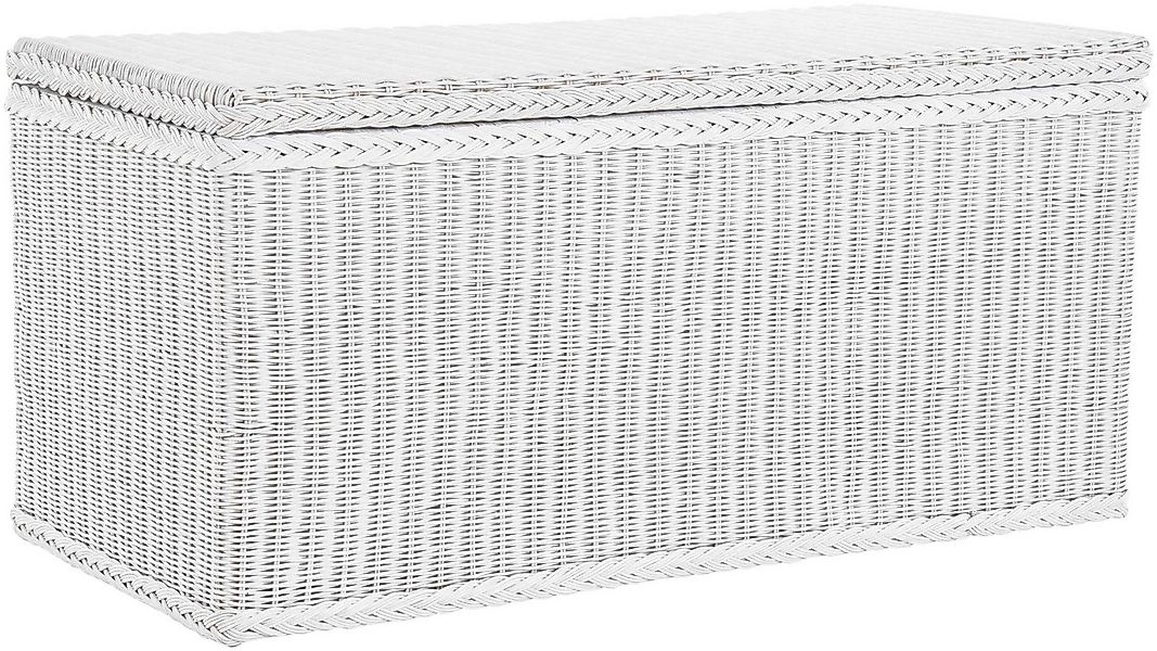 Krines Home Truhe Große Rattantruhe MAX Wäschetruhe mit Deckel Natur Rattan günstig online kaufen