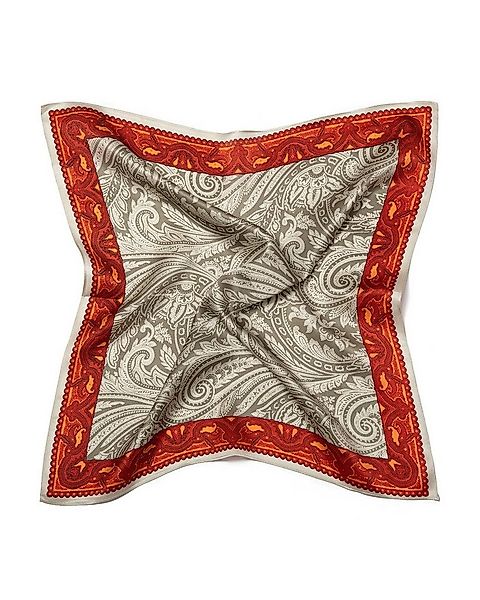 MayTree Seidentuch quadratisch Farn 53x53 taupe ziegelrot, Nickituch, Banda günstig online kaufen