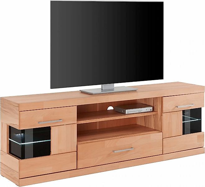 Home affaire Lowboard "Ribe,160cm breit,55cm hoch,Oberplatte massiv", Korpu günstig online kaufen