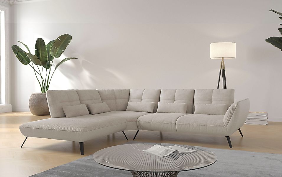 Places of Style Ecksofa "Mikado L-Form", inkl. Sitztiefenverstellung und Ar günstig online kaufen
