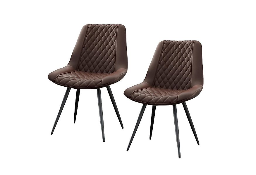HTI-Living 4-Fußstuhl Stuhl Astrid Kunstleder Braun (Set, 2 St), Esszimmers günstig online kaufen