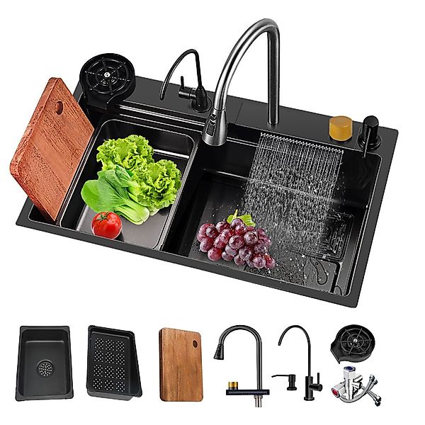 cocosity Küchenspüle Edelstahl-Unterbau-Küchenspüle mit Schneidebrett für günstig online kaufen