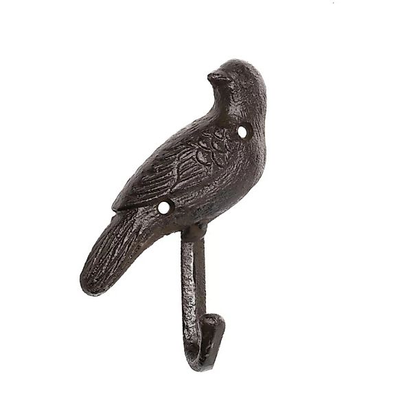 Wandhaken Vogel mit einem Haken aus Gusseisen in Braun 12 cm günstig online kaufen