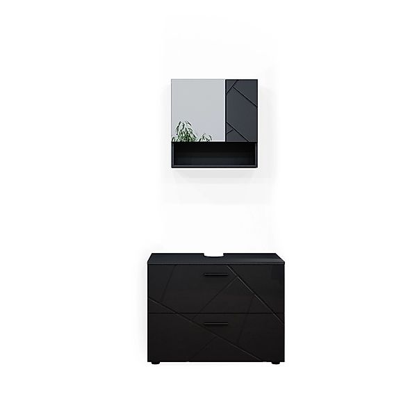 Vicco Badmöbel-Set Irma, Anthrazit Hochglanz, 2 Teile, (2-St., 2-er Set) günstig online kaufen