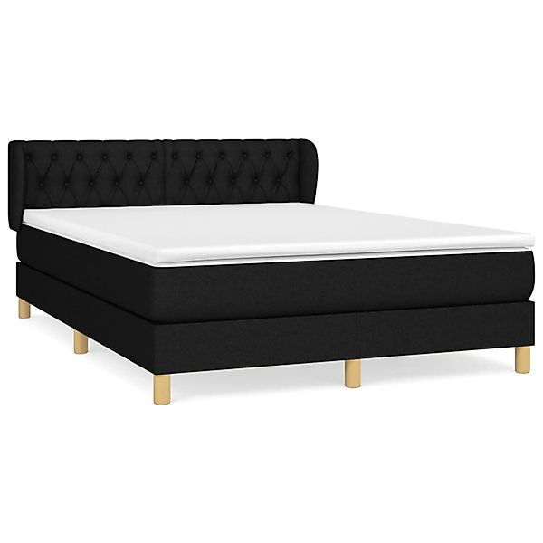 vidaXL Boxspringbett mit Matratze Schwarz 140x200 cm Stoff1395421 günstig online kaufen