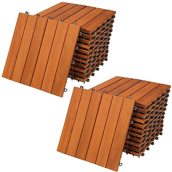Casaria Holzfliesen 22x Akazie, Terrassenfliesen 1-6m² günstig online kaufen