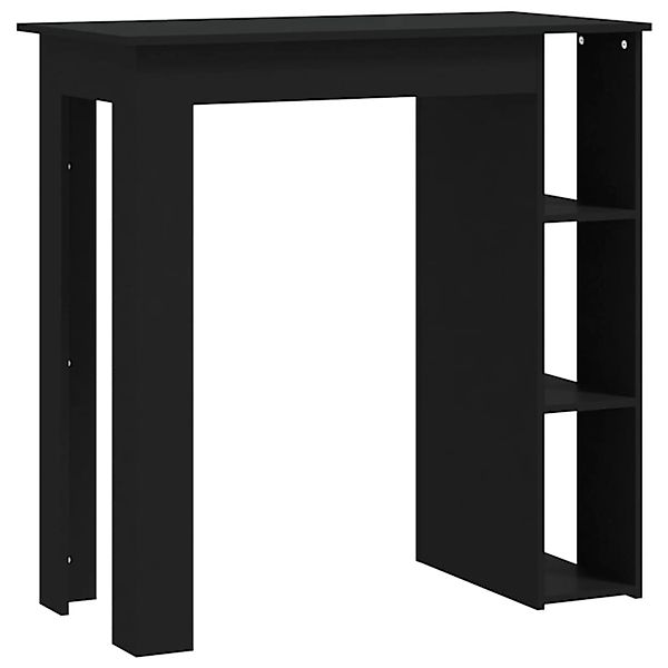 vidaXL Bartisch mit Regal Schwarz 102x50x103,5 cm Holzwerkstoff günstig online kaufen