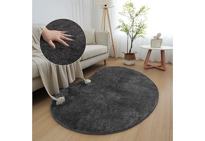 my home Teppich Cali Bean, U-förmig, Höhe: 16 mm, besondere Form, Uni, weic günstig online kaufen