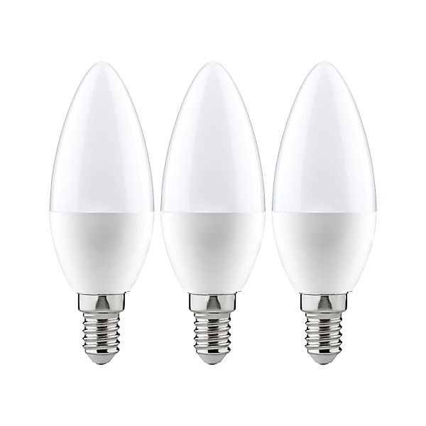 Paulmann "Standard 230V LED Kerze E14 3er-Set 3x470lm 3x5,5W 2700K Opal" günstig online kaufen