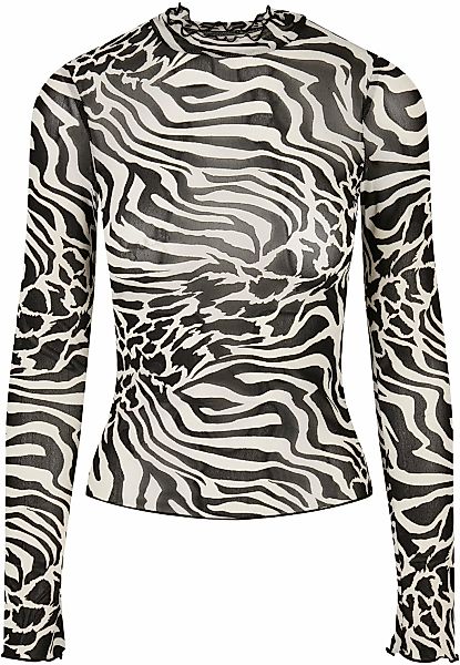 URBAN CLASSICS Langarmshirt "Urban Classics Damen Ladies AOP Mesh Turtlenec günstig online kaufen