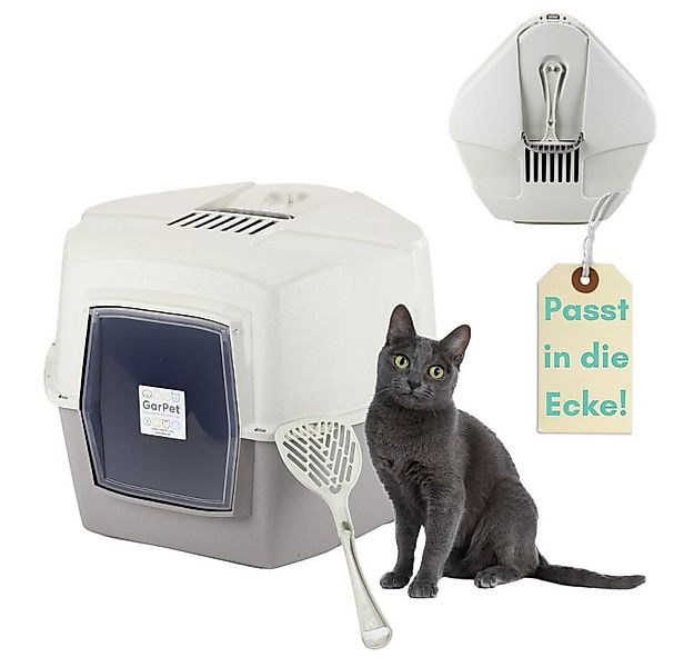 GarPet Katzenecktoilette Eck Katzentoilette Katzenklo Ecke mit Deckel XXL E günstig online kaufen