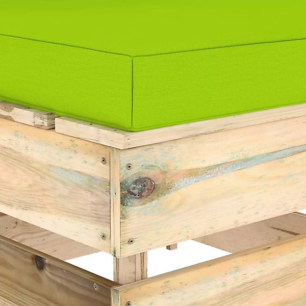 Modulares Mittelsofa Mit Kissen Grün Imprägniertes Holz günstig online kaufen