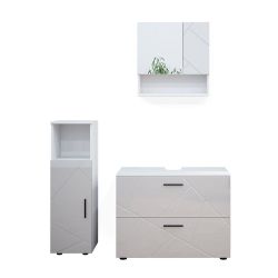 Vicco Badmöbel-Set Irma, Weiß Hochglanz, 3 günstig online kaufen