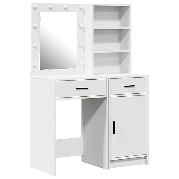 vidaXL Schminktisch mit Tür 2-Tlg Weiß 50 x 41 x 135 cm Holzwerkstoff 33342 günstig online kaufen