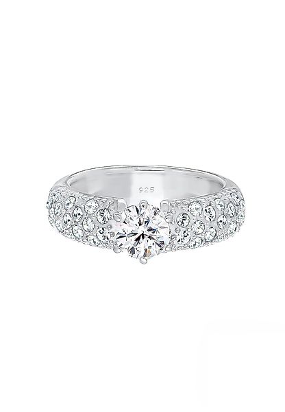 Elli Premium Verlobungsring Glas Kristalle Weiß günstig online kaufen