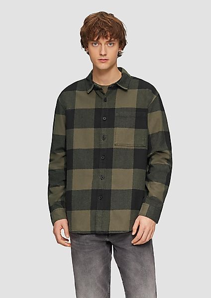 QS Langarmhemd Hemd Relaxed Fit: Flanellhemd günstig online kaufen