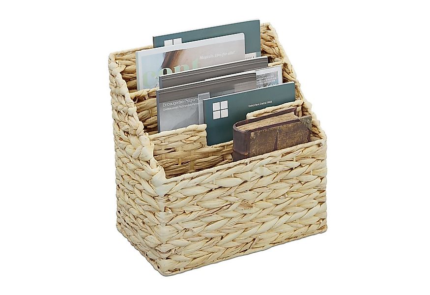 relaxdays Zeitungsständer Wasserhyazinthe 3 Fäch günstig online kaufen