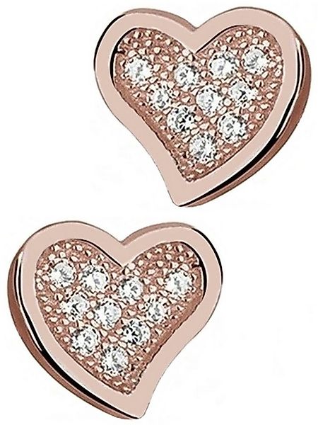 Goldene Hufeisen Ohrring-Set Damen Herz Ohrstecker mit Zirkonia Gold Silber günstig online kaufen