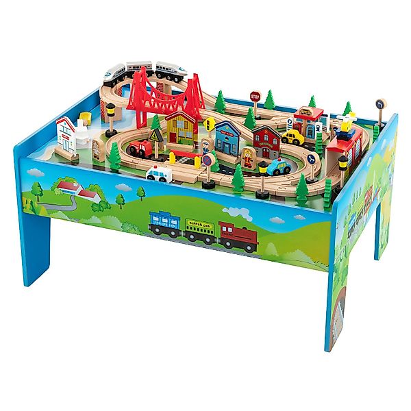COSTWAY Spielzeug-Eisenbahn, (80-tlg), umkehrbar&abnembar, Holz günstig online kaufen