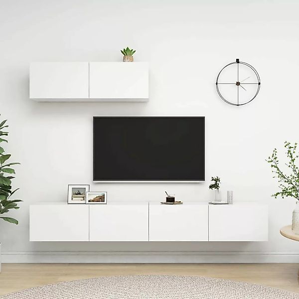 vidaXL TV-Schrank TV-Schränke 3 Stk Weiß Spanplatte Lowboard Lowboard günstig online kaufen