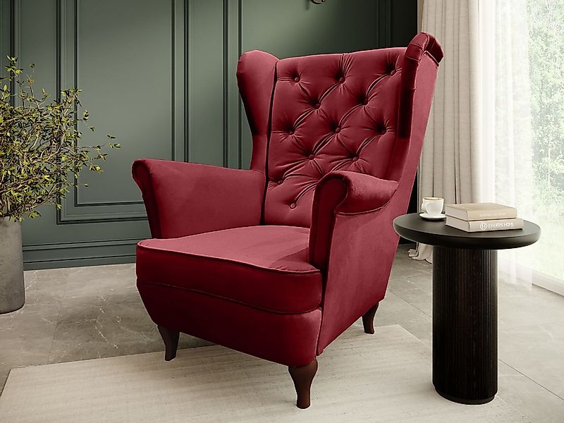 Beautysofa Ohrensessel Sessel FALCO Chesterfield Wohnzimmersessel Fernsehse günstig online kaufen