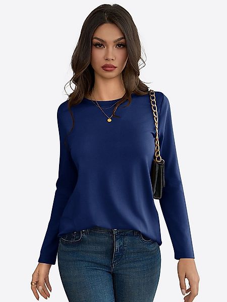 Imily Bela T-Shirt Damen Langärmliges Lässige mit Rundhal (Packung, 1-tlg., günstig online kaufen