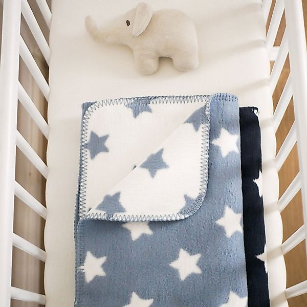Babydecke blaue Babydecken aus 100% Bio-Baumwolle günstig online kaufen