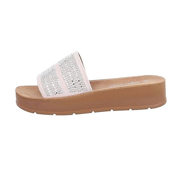 Ital-Design Damen Mules Freizeit Plateausandaletten Flach Pantoletten in Be günstig online kaufen
