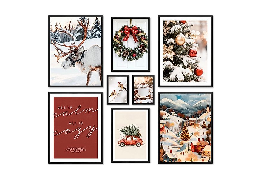 ARTFAVES Bilder-Collage Poster Set - CHRISTMAS HOLIDAYS - Deko Wandbilder W günstig online kaufen