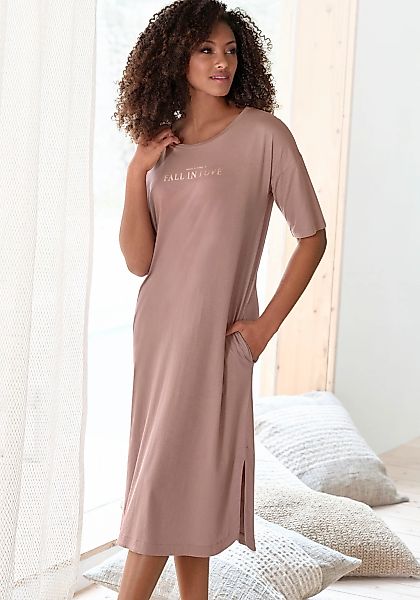 Vivance Dreams Nachthemd Seitennahttaschen mit schönem Foildruck günstig online kaufen