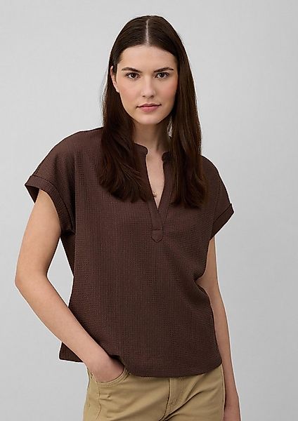 s.Oliver Kurzarmshirt T-Shirt Strukturiertes T-Shirt im Relaxed Fit mit V-A günstig online kaufen