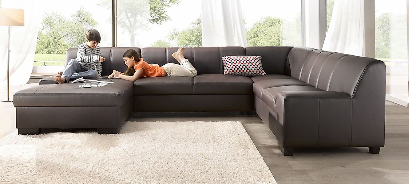 DOMO collection Wohnlandschaft "Norma Top, elegant und modern, flache Armle günstig online kaufen