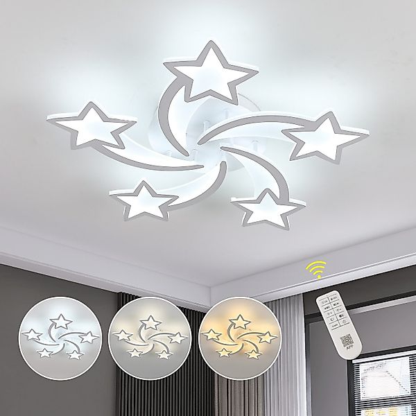 Goeco LED Deckenleuchte Moderne dimmbare LED-Stern-Deckenleuchte günstig online kaufen